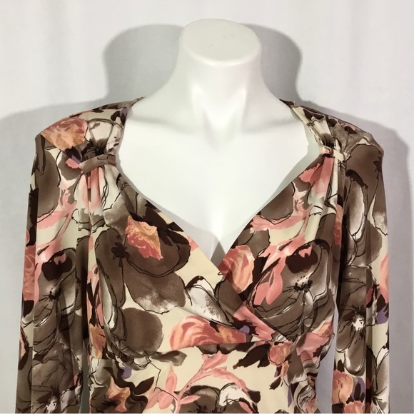 George stretch top/blouse mimosa  print - Picture 2 of 5